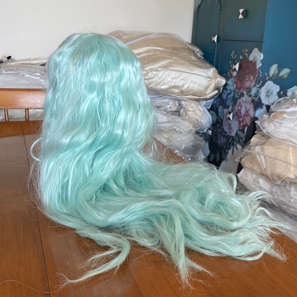 Mermaid Ombre Long Wig Blue Green Rainbow main image 0